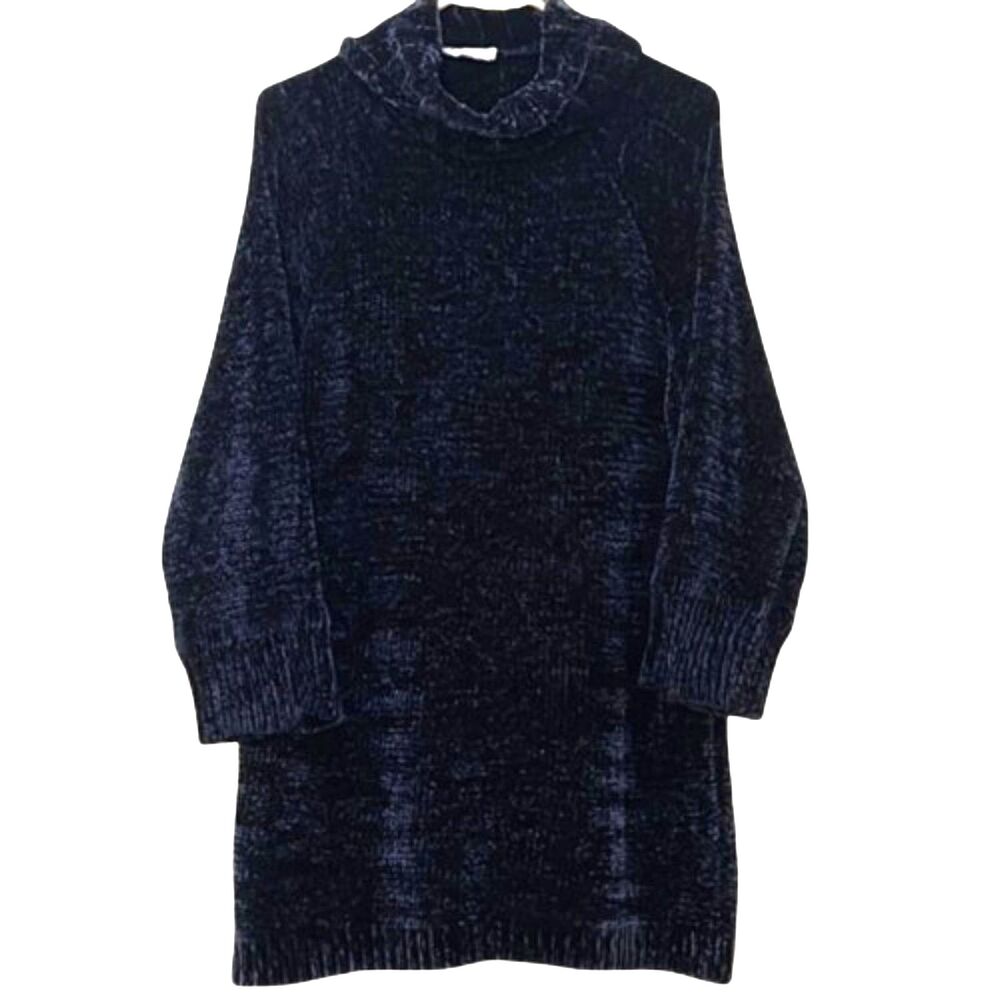 Lulus X Lush Chunky Knit Cowl Neck Sweater Dress Womens Med Chenille Oversized
